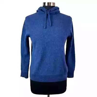 J. Crew Blue 100% Cashmere Hooded Pullover Sweater Size Small  • $38