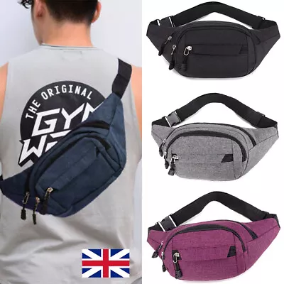 Water Resistant Large Bum Bag Travel Waist Fanny Pack Money Hiking Bumbag Belt • £5.79