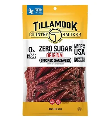 Tillamook Country Smoker Sugar Free Smoked Sausages Keto Friendly Original 10 • $21.40