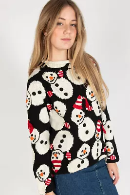 Snowman All Over Knit Ugly Christmas Pullover 62183 • $49.99