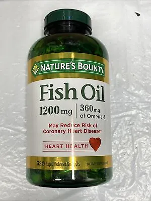 $26.99 • Buy Nature’s Bounty Fish Oil 1200mg 320 Rapid Release Softgels Exp 4/24