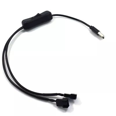 Fan Power Adapter Cable 1 To 2 USB To 3/4 Pin PWM 5V Connector For W/ On Swi • £5.87