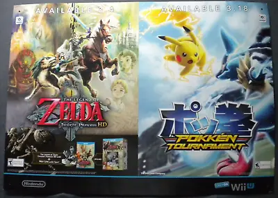 BIG Zelda Twilight Princess Pokken Tournament Store Wii U Display Poster Pokemon • $89.99
