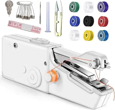 Mini Handheld Cordless Sewing Machine Hand Held Thread Stitch Clothes Portable • £8.99