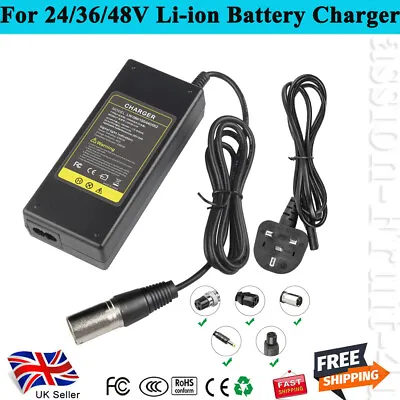 £9.99 • Buy 24/36/48V Ebike Scooter Charger For Lead Acid Li-ion SLA Battery Power Supply