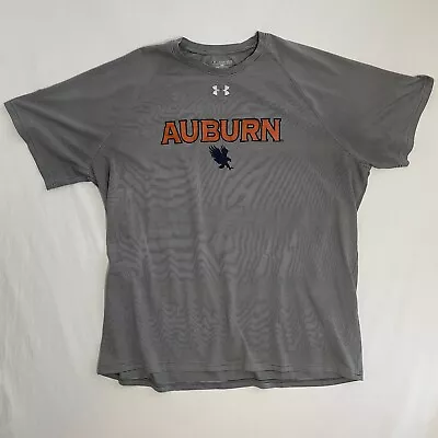 Under Armour Auburn Tigers Shirt Mens 3XL War Eagle Short Sleeve Gray Heat Gear • $12