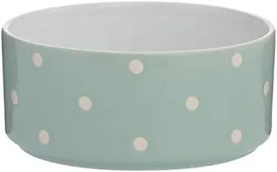 Mason Cash Polka Dot Sage Green 18cm Dog Bowl • £8.13