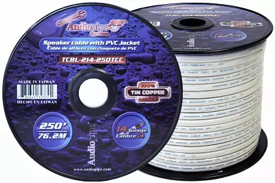 Audiopipe 14 Gauge 250 Feet Tin Copper Marine Grade Duplex Wire With White PVC  • $138.49