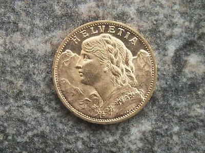 1927 Gold Switzerland Swiss Vreneli 20 Francs Helvetia Coin. • $549
