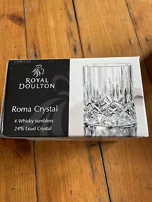£10 • Buy Royal Doulton Roma Crystal Whisky Tumblers X 4