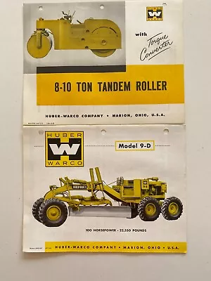 1958 Huber Warco Tandem Roller & 1960 Huber Model 9-D Grader–MarionOH • $10