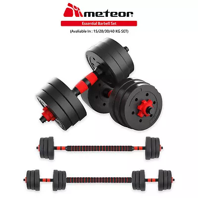 $42.95 • Buy METEOR Essential Dumbbell Set Barbell Set Weightlifting Plates Bench Press