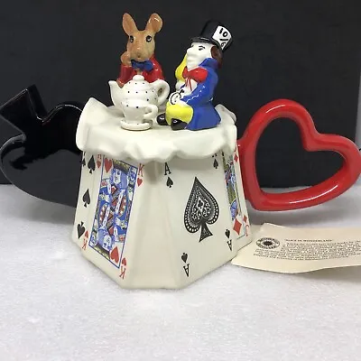 ALICE IN WONDERLAND Mad Hatter's Tea Party TEAPOT  BY MOKA ENGLAND • $99