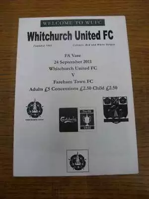 24/09/2011 Whitchurch United V Fareham Town [FA Vase] • £3.99