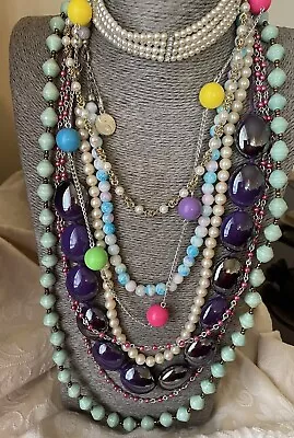 Costume Jewellery Beaded Necklaces Lot • £0.99