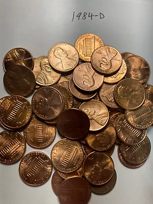 1984-d   Bu   Lincoln Memorial Cent Penny Roll  50 Coins • $16