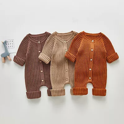 Baby Boy Girl Ribbed Neutral Growsuit - Cotton Baby Infant Newborn Clothing  • $29.95