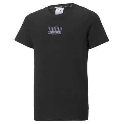 Puma X Minecraft Crew Neck Short Sleeve Graphic T-Shirt Boys Black Casual Tops 6 • $9.99