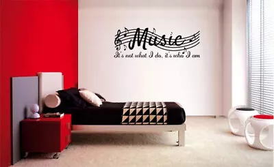 MUSIC IT'S NOT WHAT I DO VINYL WALL DECAL QUOTE MUSICAL NOTES ROOM DECOR 13x36 • $13.75