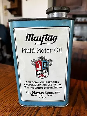 Maytag Advertising Multi-Motor Metal Oil Tin Can 1 Gallon – Newton Iowa USA VTG • $59.99