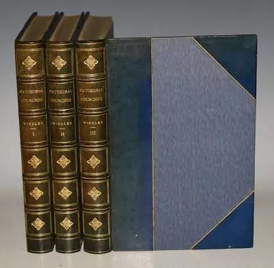 Architectural Picturesque Cathedral Churches Zaehnsdorf Fine Binding 3 Vol 1860 • $672.07