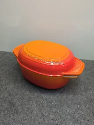 Le Creuset Volcano Orange 4.2 Litre 27 Casserole Dish And Lid • £59