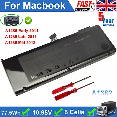 For Apple MacBook Pro 15 Inch A1286 Mid 2012 Early 2011 Late 2011 A1382 Battery • £32.99