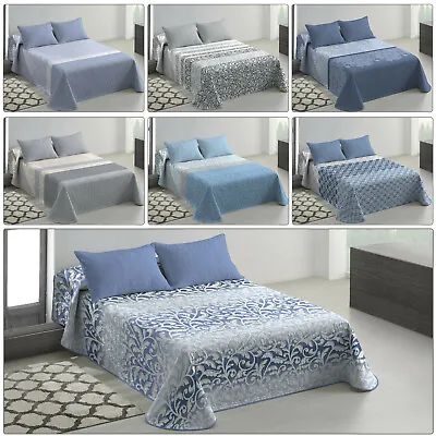Luxury Quilted Bedspread Double Bed Throw Sofa Bed Printed Cover Comforter Set • £13.99