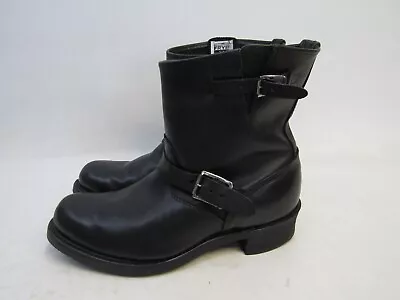 Frye Mens Size 10 D Black Leather Engineer Western Ankle Cowboy Boots • $102.59