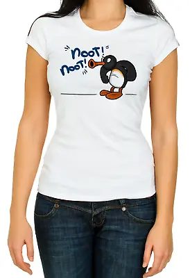 Angry Pingu Noot Noot  Funny 3/4 Short Sleeve Woman T Shirt K255 • $20.62