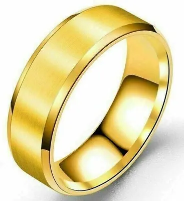 8mm Titanium Ring For Men Women Couple Promise Rings Wedding Engagement Rings • £1.99