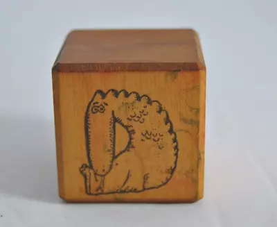 The Bayberry House Vintage 1975 All Night Media Wooden Rubber Stamp Dragon • $6
