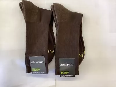 Men's EDDIE BAUER Trail COOLMAX CREW Socks One Size Two Pair • $19.99