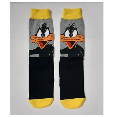 Daffy Duck Animated Cartoon Funny Retro Cosplay Costume Adult Socks Gray Yellow • $7.99