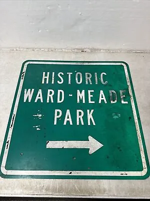 Old Vintage Topeka Kansas Historic Ward-Meade Park Highway Street Sign 24” • $44.99