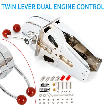 Twin Lever Dual Engine Control Marine Boat Shift & Throttle Fits All 33C Style • $153.90