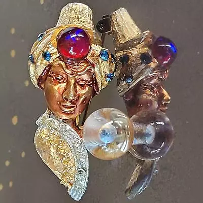 Har Vintage Rare Fortune Teller Brooch Pin~dragons Breath~fantasy Series 1959! • £265.16