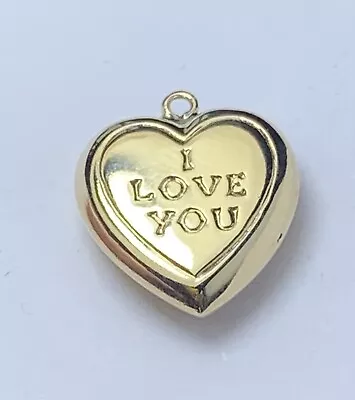 9ct Gold I Love You Heart Charm Pendant 375 9k 0.8g Yellow • £30