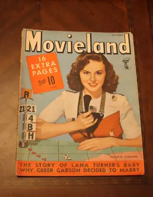 Movieland ~ October 1943 ~ Paulette Goddard • $14.90