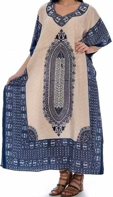 £19.40 • Buy Women African Dashiki Caftan Maxi Hippie Dress Boho Kaftan Embellished Free Size