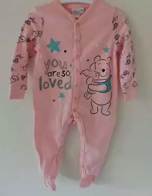 Disney Baby Girls Winnie The Pooh Sleepsuit Babygrow 0-18 Months Brand New • £8.99