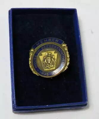 Vintage Frank J. Fitch 1935-36 PA House Of Representatives Member Badge In Box • $99.95