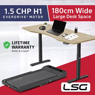 $1169 • Buy LSG Nimbus Walking Pad Treadmill+ErgoDesk Automatic Standing Desk 1800mm (Oak)