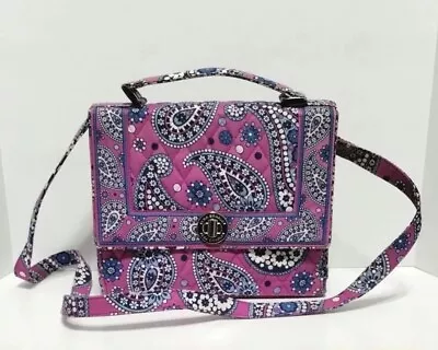 Vera Bradley Boysenberry Julia Crossbody Bag Handbag Purple Paisley Retired • $18