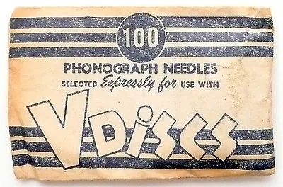 TALKING MACHINE / VICTROLA PHONOGRAPH * Ultra Rare PACKAGE OF 100 V-DISC NEEDLES • $50