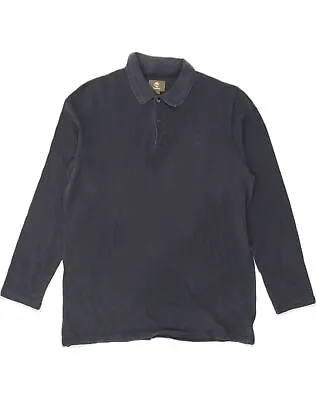 TIMBERLAND Mens Long Sleeve Polo Shirt Large Navy Blue AB03 • $17.29