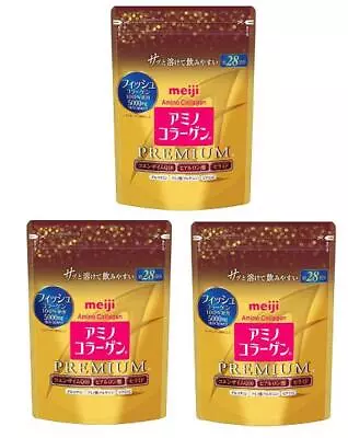 Meiji Amino Collagen Premium Powder 28 Days 196 G (6.91 Oz) Pack Of 3 Japan • $94.39