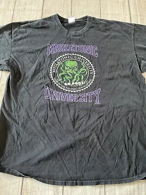 Vintage Miskatonic University T-Shirt Men’s Size 2XL Gildan Tag Black  • $17.99