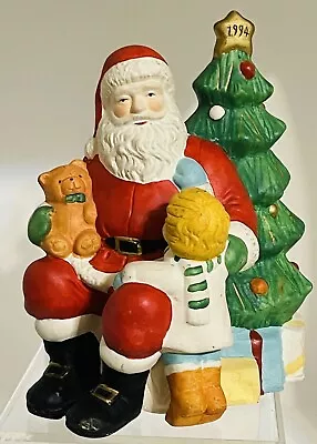 Vtg Santa Claus  And Children Ceramic Music Box Plays Silver Bells Christmas • $19.99