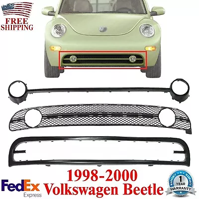 Bumper Grille + Fog Light Molding Trim + Valance For 1998-2000 Volkswagen Beetle • $162.98